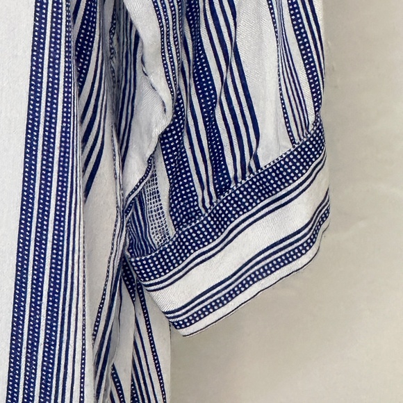 En Creme MOONFLOWER BLOUSE (NAVY) - L / NAVY/WHITE PRINT - Picture 6 of 15